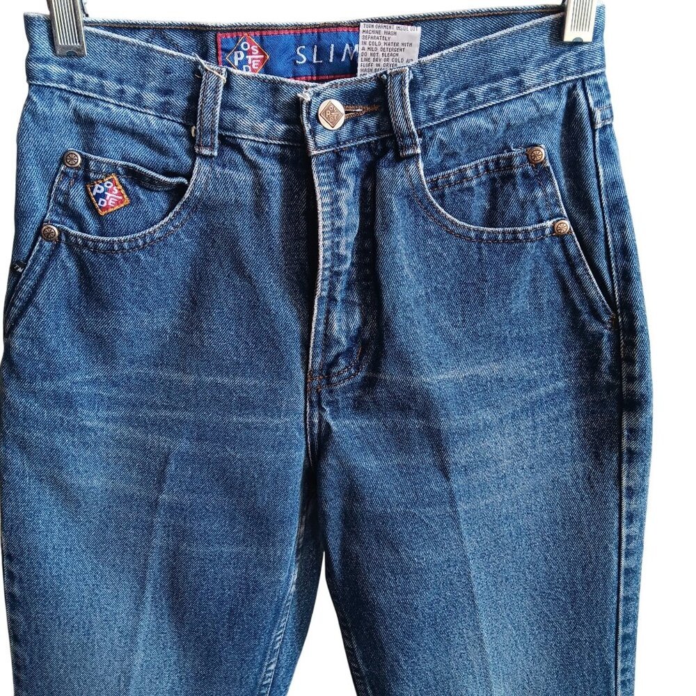 Vintage Women's Jeans 1/2 26 W  1990's POSTED WESTERN RANCH MOM DENIM Slim 26x31